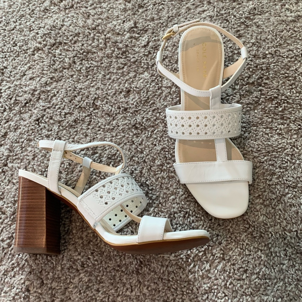 Cole Haan white heeled sandal